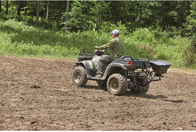 Guide Gear UTV/ATV Receiver Mount Broadcast Spreader Seeder, 80 Pound Capacity, Lawn and Garden Seed Spreaders, 12-Volt, with Rain Cover