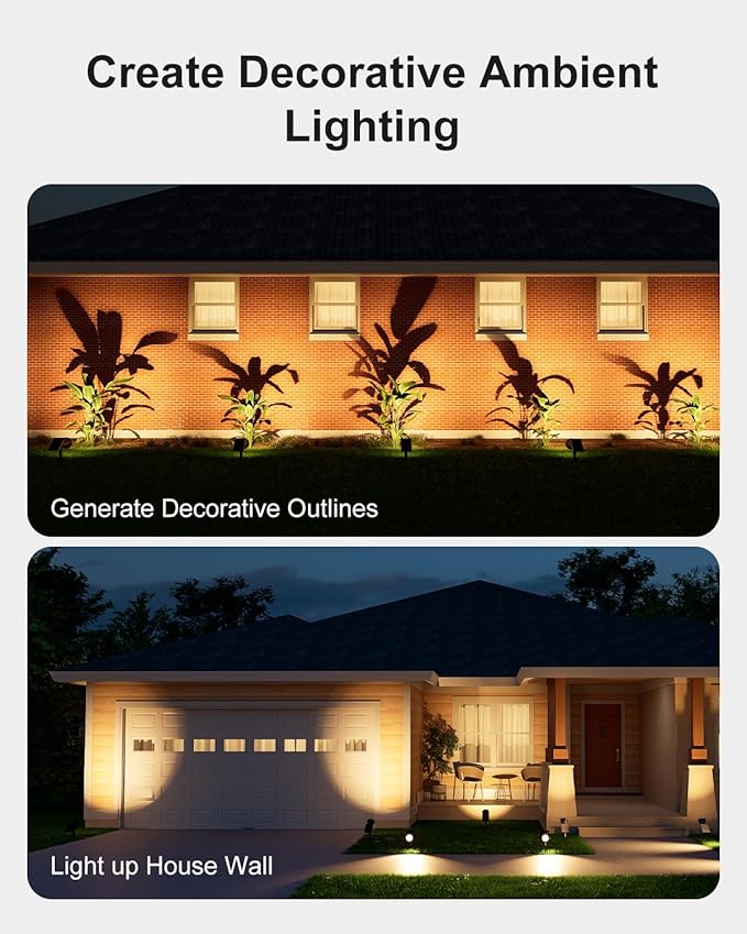 4 Pack Solar Spotlights Outdoor Waterproof for Tree, Statue, Flower, Mailbox, Bush, Wall, Bright LED Outside Landscape Flood Lights for Focus Uplighting Yard, Garden, Driveway, Walkway, House, Fence