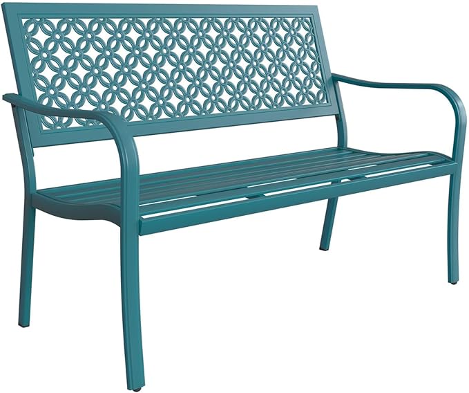 Grand patio 50" Outdoor Bench Garden Bench with Armrests Bench for Outdoors Lawn Yard Porch Lake Shore