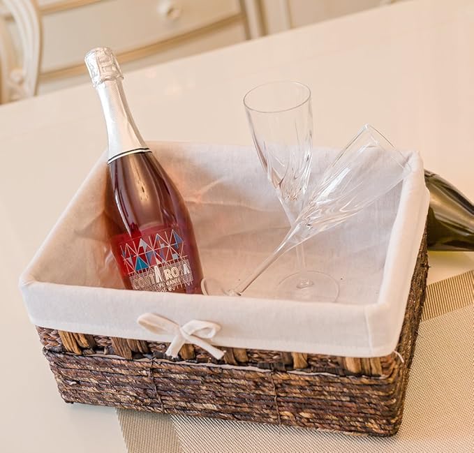 Handmade Woven Maize and Hyacinth Storage Basket,Kingwillow, (Set of 3)