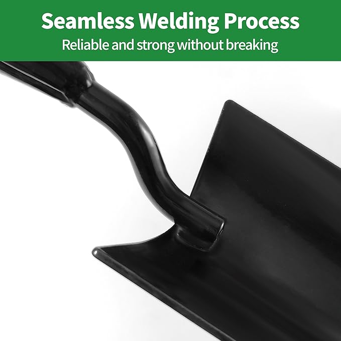 2-in-1 Trowel and Transplanter Gardening Tool Set, Outdoor Hand Tools, with Non-Slip Handle and Protective Blade Covers, Ideal Gardening Gifts for All (Black)