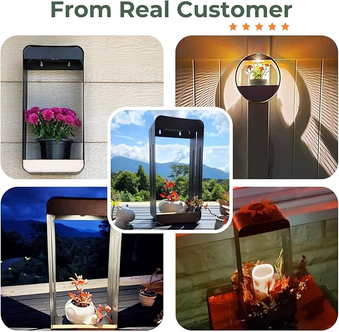 Grand patio Outdoor Leiden LED Solar Hexagon Wall Sconce Planter, with Dusk to Dawn Sensor Decor Wall Lighting for Garage Doorway Patio Yard, Cement Grey (L-Linear)