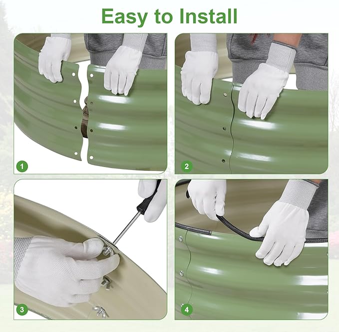 Galvanized Round Raised Garden Bed Outdoor-2Pack Raised Beds for Gardening| Metal Planter Box 3x3x1FT, Green