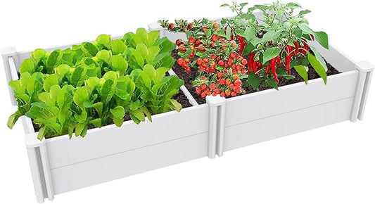6' x 3' Vinyl Raised Garden Bed Screwless Planter Box for Gardening, Whelping Pen and More