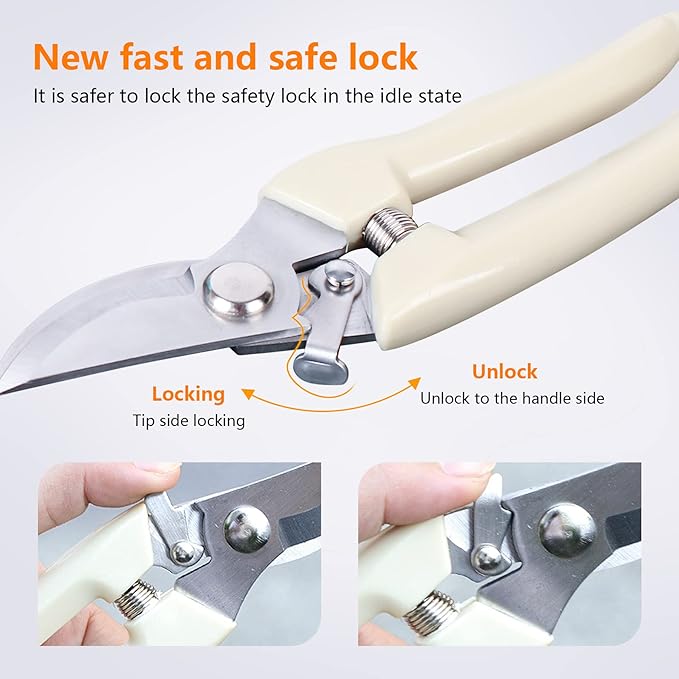 20 Pcs Garden Scissors for Plant, Tip Pruning Shears for Cutting Flowers, Trimming Plants, Bonsai and Fruits Picking (Bypass Blade Pruner)