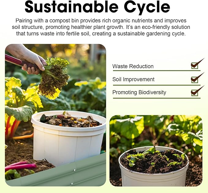 4x2x1ft Oval Galvanized Raised Garden Bed Outdoor 9-in-1 Large Metal Modular Planter Box Raised Beds for Gardening,Vegetables,Fruits,Flowers & Herbs (Green)