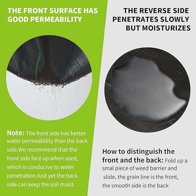 3x100ft 3.2OZ, Weed Barrier Landscape Fabric Heavy Duty, Woven Weed Control Fabric, High Permeability Good for Flower Bed, Geotextile Fabric Underlayment, Driveway (4ft*300ft)