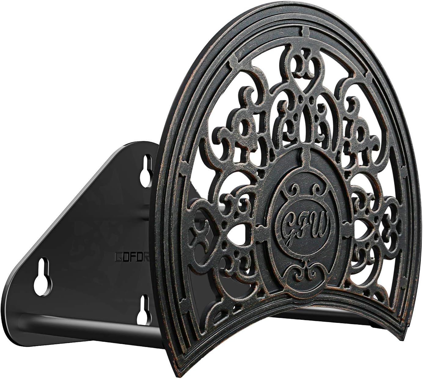 GOFORWILD Garden Hose Holder made of Stainless Cast Aluminum, Decorative Hose Butler Sturdy Water Hose Rack, Durable Wall Hose Hanger, Holds 125-Feet of 5/8-Inch Hose, Hose Reel, 7005