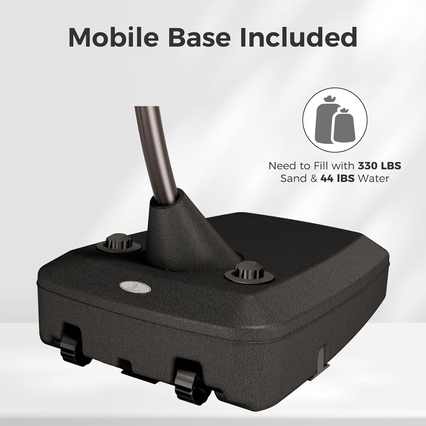 Grand patio 11FT Cantilever Umbrella with Base Outdoor Round Aluminum Offset Umbrella for Garden Backyard (Red, 11 FT)