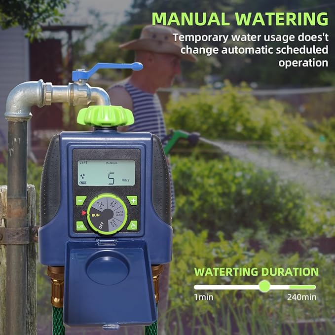 2 Outlet Garden Automatic Water Timer Digital Electronic Solenoid Valve Sprinkler Timer Waterproof Controller System Blue