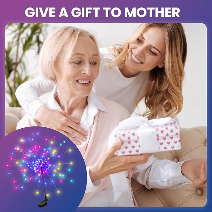 Garden Decor Solar Lights Outdoor,4Pack 120LED Waterproof Colorful Solar Garden Lights Your Outdoor Decoration,Yard, Patio, Porch,Flower Pot,Pathway,Christmas