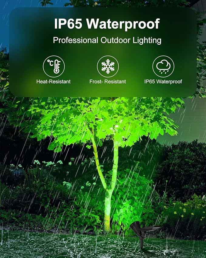 4 Pack Color Changing Solar Spotlights Outdoor for Decorations, Tree, Statue, House Wall, Super Bright Waterproof Solar Lanscape Spot Lights Uplighting for Outside, Yard, Garden, Adjustable Brightness