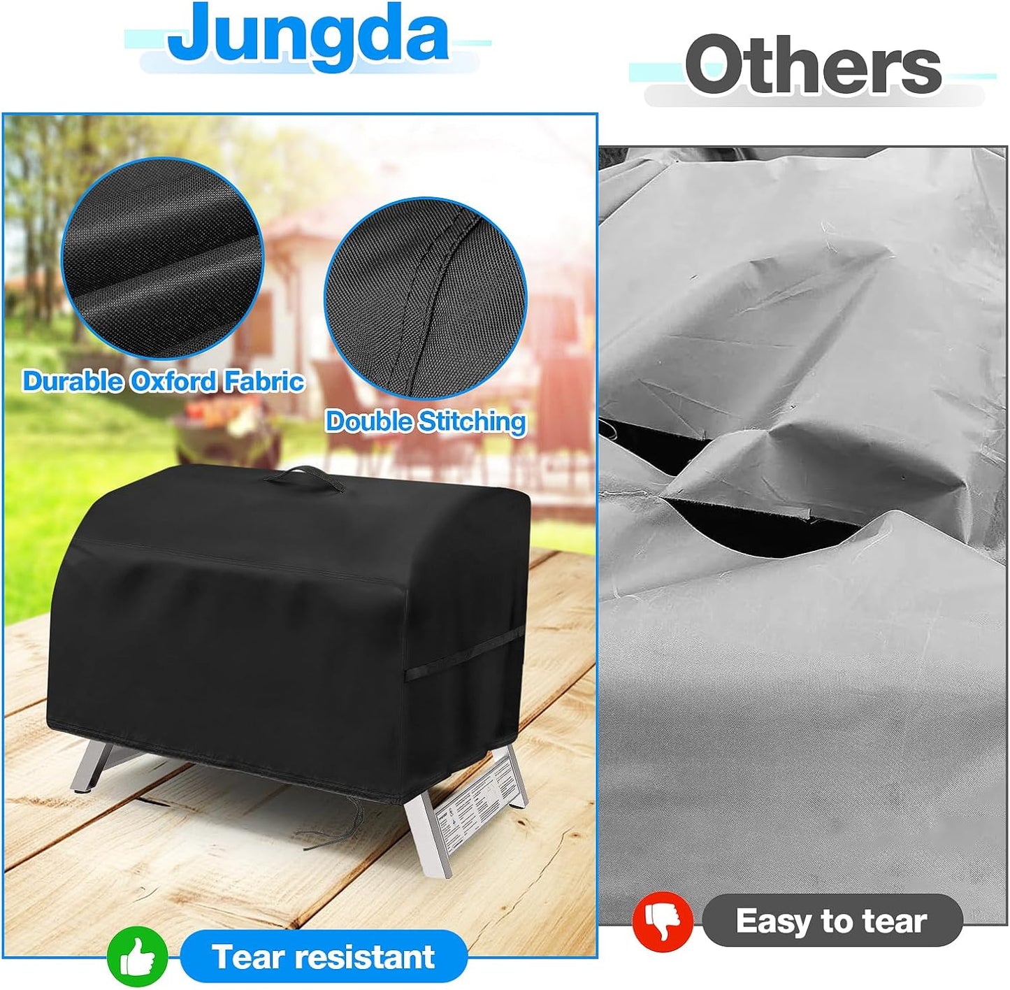 Grill Cover for Lifemaster 2 Burner Portable Table Top Grill, Waterproof Small Tabletop BBQ Grill Cover - 24 x 20 x 15 Inch