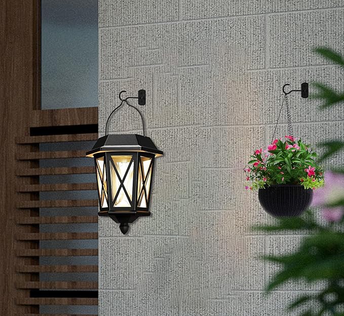 6in Plant Hooks,4Pack Ceiling Hooks for Hanging Plants,Lights,Planters,Lanterns,Hanging Bird Feeders,Wind Chimes,Indoor&Outdoor Decoration Wall Hooks Black