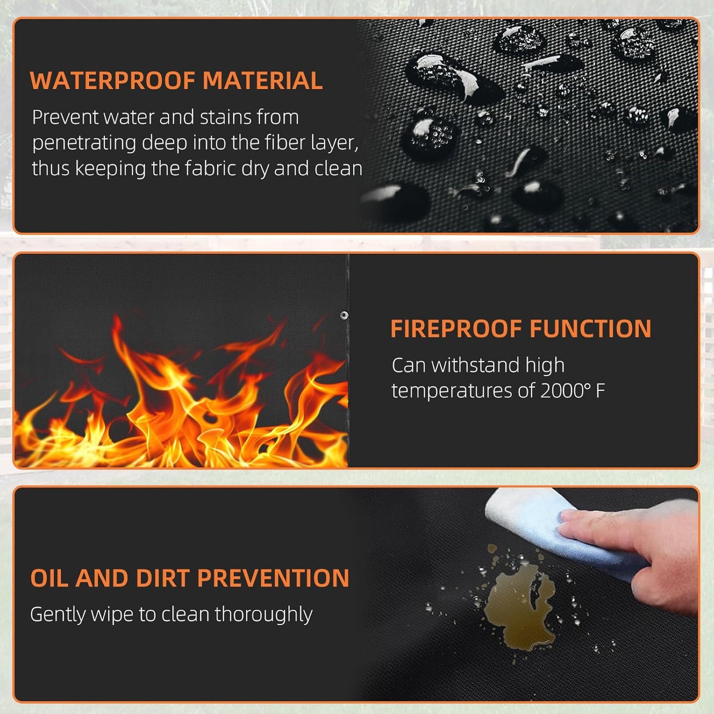 Grill Heat Shield and Deck Protector Mat, Fireproof BBQ Backing Screen for Fence and Railing Heavy Duty Black 3'x6'