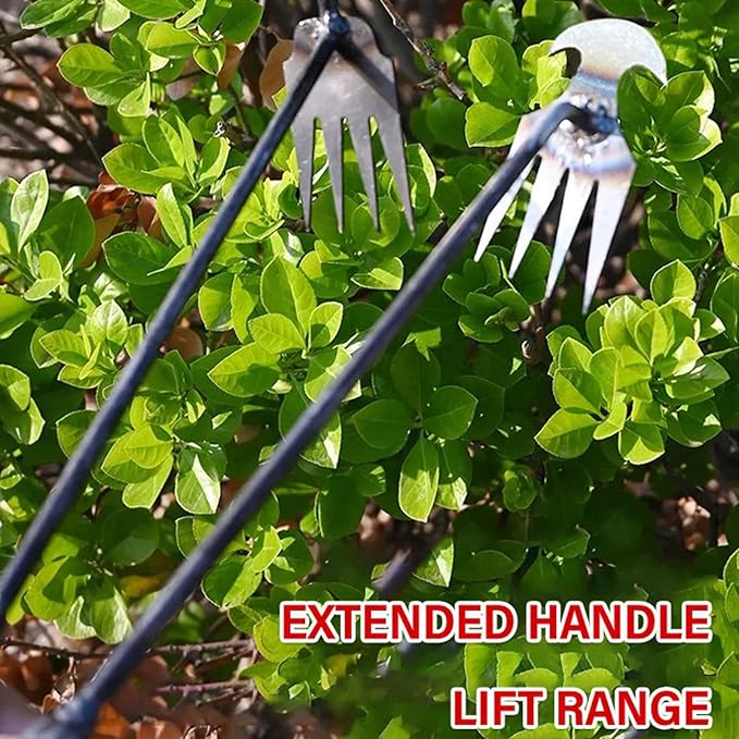 Amposei Weeding Artifact Uprooting Weeding Tool, Multifunctional Weeder, Hand Weeder Tool, Stand Up Weed Puller Tool with Handle for Garden Yard Farm Weed Removal (20in, Metal Handle)