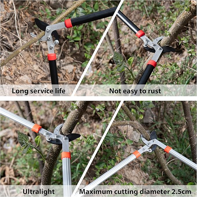 Heavy Duty Garden Lopper Pruning Shears, Aluminum Alloy or Carbon Steel, Tree Branch Cutter with Non-slip Handle, Labor-saving Gardening Tools, Yard, Orchard (Vigorously cut 59cm aluminum alloy)
