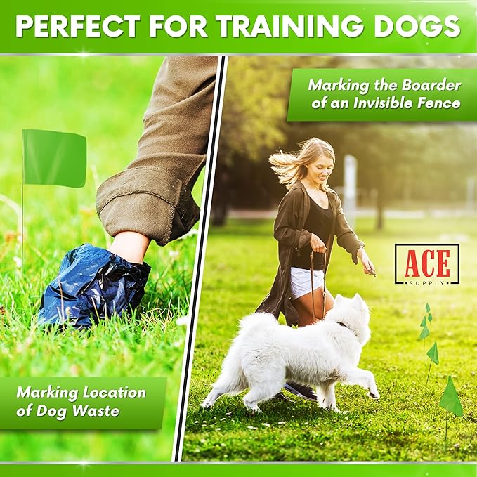 Green Marking Flags 1000 Pack - 4x5x15 Inch Green Flags for Yard - Markers For Lawn, Irrigation, Landscaping, Survey & Sprinkler Head Marking