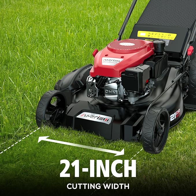 Gas Lawn Mower, 21" with 144cc 4-Cycle OHV Engine 3-in-1 Walk-Behind Push Lawn Mower (AV8621P1)