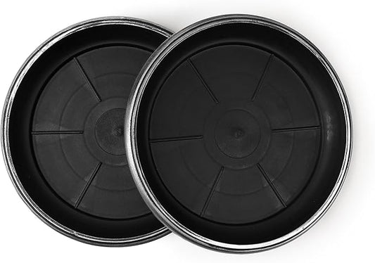 11" Decorative Heavy Duty Tray/Saucer (2 Pack) Rustic Medieval/French Country Look, Pot/Planter Base for Indoor/Outdoor Decor Use. Long Lasting, Reusable Light Weight (11 inches, Silver)