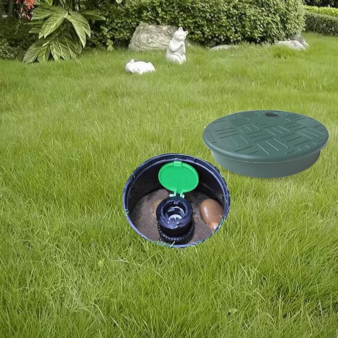 2 Pcs Valve Box Cover Lid ID 5.5" OD 6" Replacement Valve Box Irrigation Cover Ground Sprinkler Cover icv Cover Sprinkler Box Cover Lid Sprinkler Covers Garden Lawn Irrigation Box Lid
