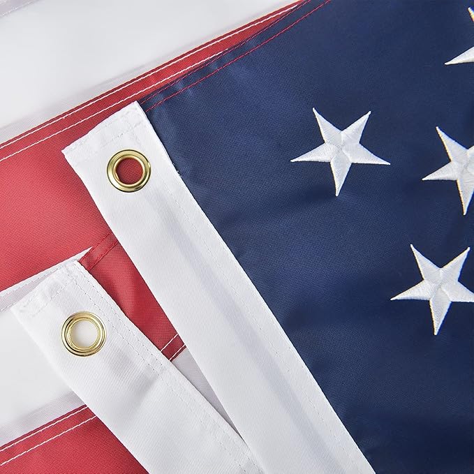American Flag 2.5x4 FT, US Flag USA High Wind with Embroidered Stars, Sewn Stripes, Brass Grommets, Durable USA Flag Outdoor Outside