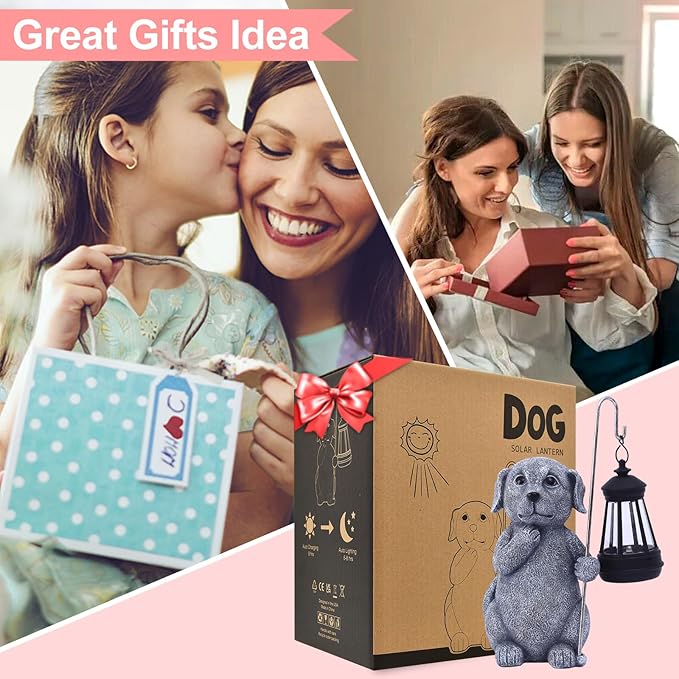 Garden Decor Solar Statues for Mom Grandma Birthdays for Women Sister Wife Lady - Front Patio Balcony Yard Art Lawn Ornaments Porch Outdoor Outside Decorations