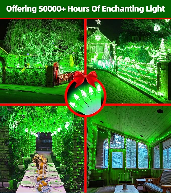 1500 LED Chrstmas String Lights, 492FT Super Long Christmas Lights with 8 Modes, Christmas Tree Lights with Timer Memory for Indoor Outdoor Tree Fence Garden Xmas Wedding Party Decor Green