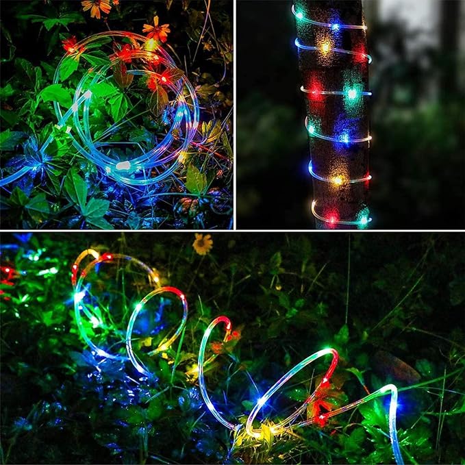 200ft LED Rope Lights Outdoor, 1440 LED Flexible Tube Lights with 8 Modes, Waterproof LED Rope Lighting for Outside, Garden, Patio, Bedroom, Party, Pool, Fences, Indoor Outdoor Decoration (Multicolor)