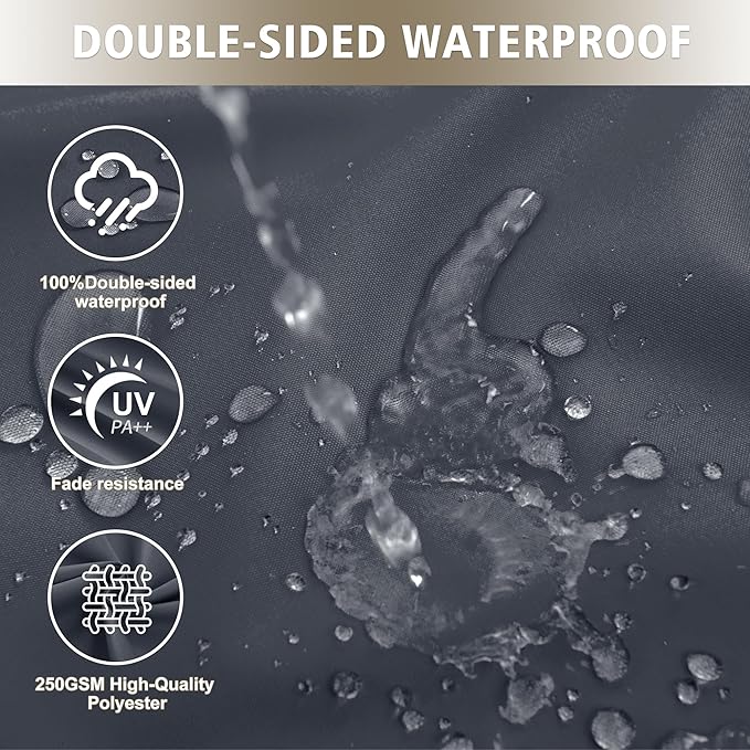 24x24 Inch Outdoor Cushions for Patio Furniture, Waterproof Outdoor Chair Cushions w/Fade-Resistant, Removable & Machine-Washable Covers, Deep Seat Sofa/Couch Pads Replacement, Dark Grey