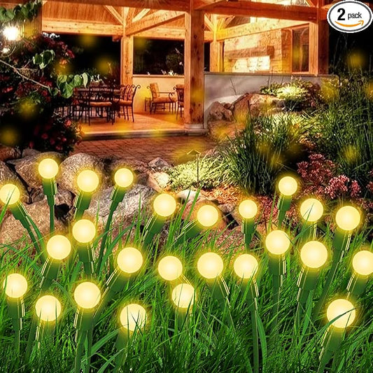 Aogist Solar Garden Lights Outdoor Waterproof,6 Packs 60 LED,Sway by Wind, Yard Patio Pathway Decoration, High Flexibility Iron Wire & Heavy Bulb Base,Warm White