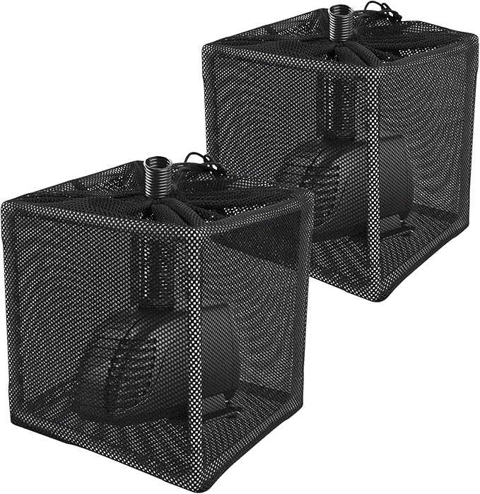2 PCS Pond Pump Filter Bag, 7 Inch Pond Filter Box with Drawstring, Anti-Clogging Pump Barrier Bag Pump Mesh Bag for Outdoor Water Ponds Filters Pond Biological Filters