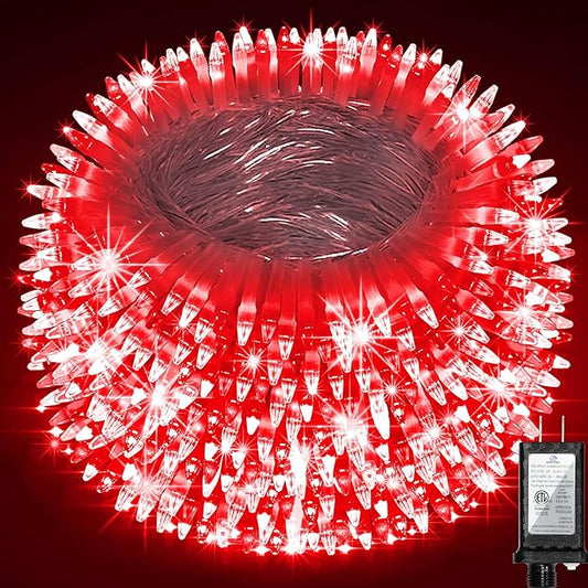 1500 LED Chrstmas String Lights, 492FT Super Long Christmas Lights with 8 Modes, Christmas Tree Lights with Timer Memory for Indoor Outdoor Tree Fence Garden Xmas Wedding Party Decor Red