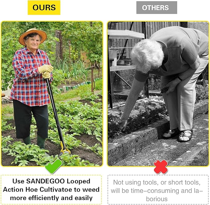 Garden Hoe Tool，54 inch Weeding Tools for Garden,Handheld Weeding Rake Planting Vegetables Farm,Sharp Durable Gardening Gifts for Hoe Garden Tool Traditional Steel Quenching Forging Process