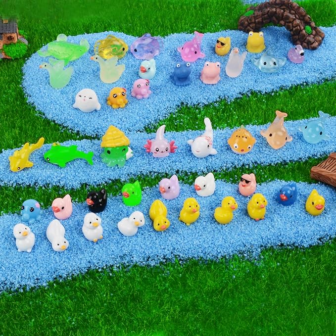 150 Pcs Mini Resin Animals Miniature Animals Figurines Tiny Resin Animals Small Animals Figures Mini Animals for Garden Décor Micro Landscape Ornaments Kit Fairy Garden Dollhouse Accessories