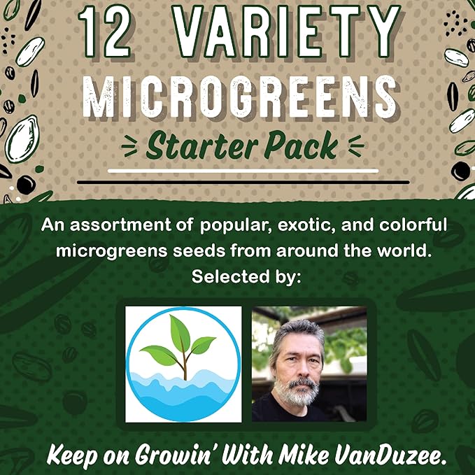 12 Variety Pack Microgreens Seeds Kit - Broccoli Seeds for Sprouting Plus Purple Radish Seeds, Beet, Sunflower Microgreens Seeds, Peas, Shiso, Cilantro, Beet, Pak Choi, Korean Shiso, Cress & More
