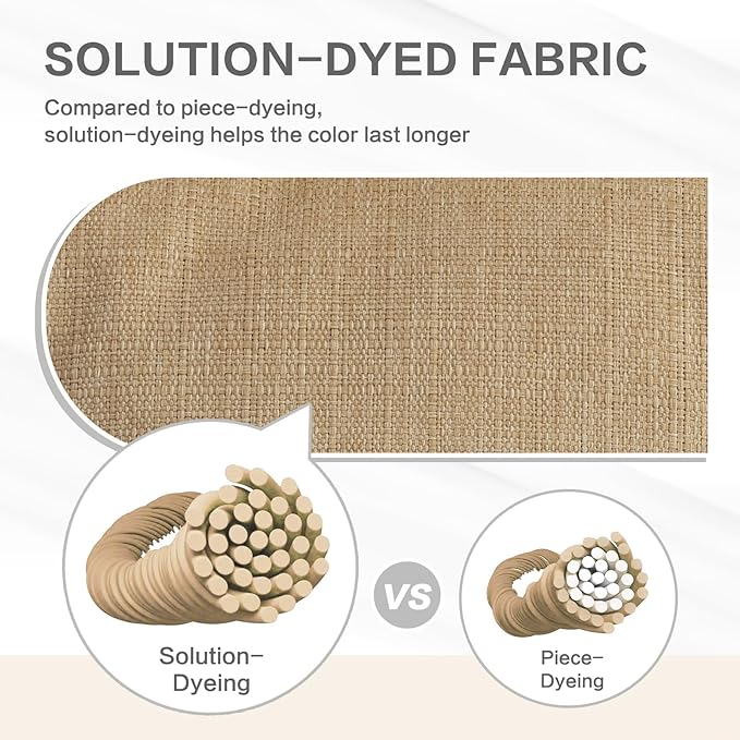 Aoodor 19" x 19" x 5" Tufted Outdoor Chair Cushions, Water Resistant & Fade Resistant Polyester Dining Chair Pads with 2 Straps for Patio Furniture, Set of 2