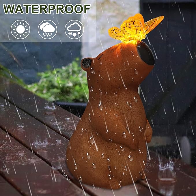 Garden Solar Outdoor Statues Capybara Light, Attivolife Outside & 7 Color Change Lamp, Patio Easter Ornament for Lawn Balcony Porch Yard Art Decor, for Mom Grandma