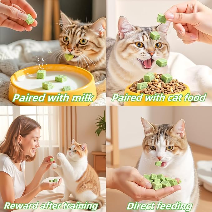 250g/8.82oz Cat Toy Cats Grass Treats, Fish Oil Kitten Grass Catnip Stick for Hairball Removal Teeth Cleaning Cats Edible Freeze Dried Kitty Lickable Chew Dental Snack for Indoor Kitty Food