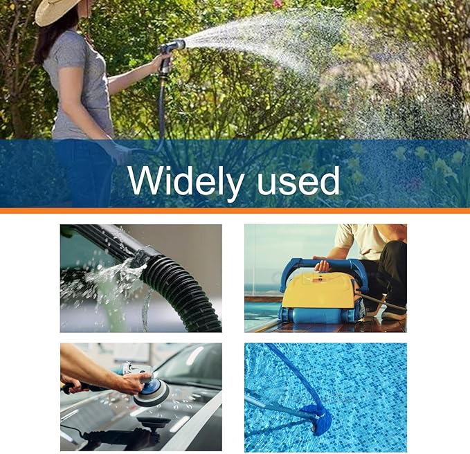 1 Inch Pond Tubing, 1" ID Corrugated Water Pipe, 20 Feet Length Flexible PVC Hose Pipe with Pipe Fittings, Aquarium, Pond Waterfall, Garden Pond Pump Drainage Tube Black