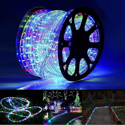 100ft LED Rope Lights Outdoor, 720 LED Connectable and Flexible Tube Lights with 8 Modes, Waterproof LED Rope Lighting for Garden, Patio, Pool, Bedroom, Party, Indoor Outdoor Decoration (Multicolor)