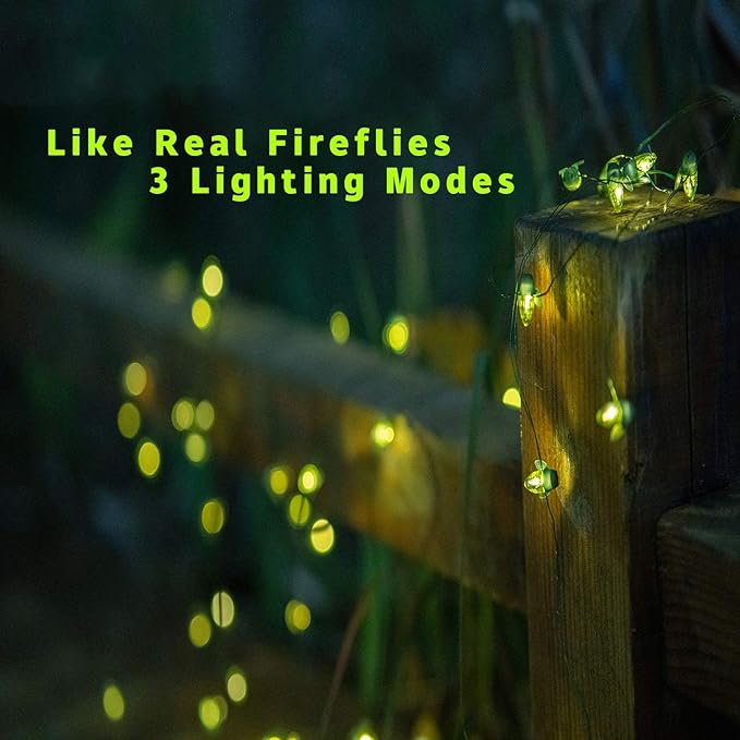 ANGMLN 2 Pack Solar Firefly Lights, 30 LED Solar Fireflies Lightning Bugs Fairy String Lights Outdoor Solar Powered String Lights Waterproof for Garden Patio Home Wedding Party Spring Christmas Decor