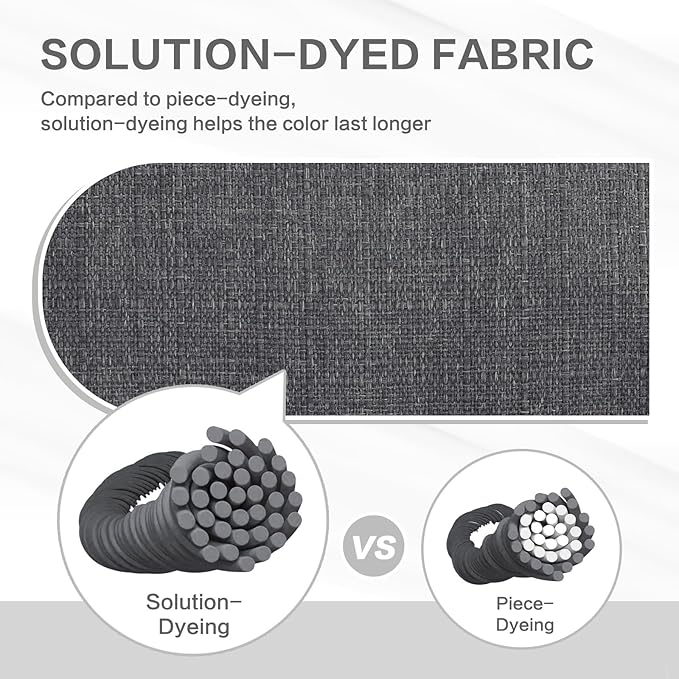 Aoodor 19" x 19" x 5" Tufted Outdoor Chair Cushions, Water Resistant & Fade Resistant Polyester Dining Chair Pads with 2 Straps for Patio Furniture, Set of 4