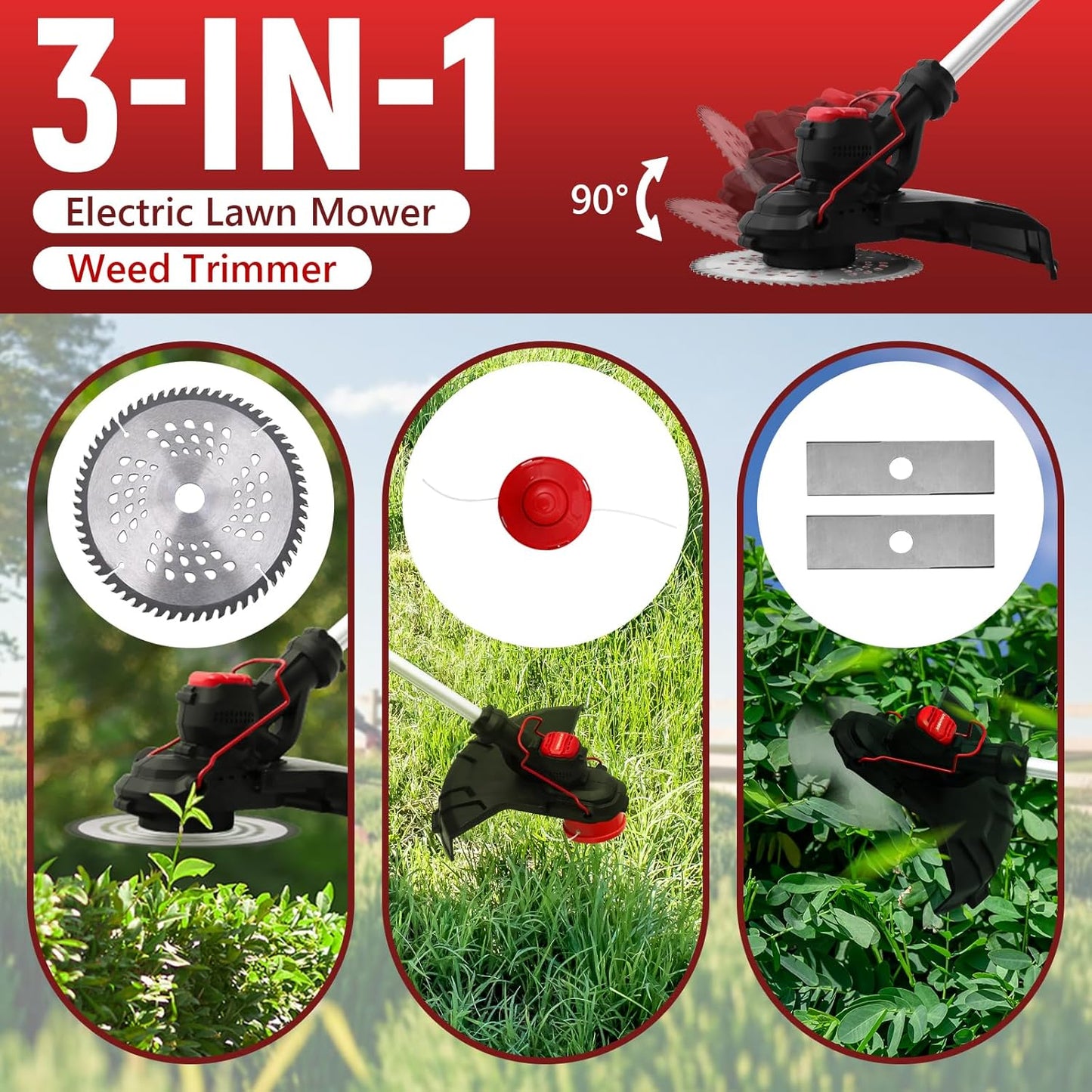 ALSO GO 20V Weed Wacker Cordless, 14" Weed Eater Battery Powered, 500W Brushless Motor, 4.0Ah Battery, 18000RPM, Lightweight Lawn Edger Grass Trimmer for Lawn Garden Yard