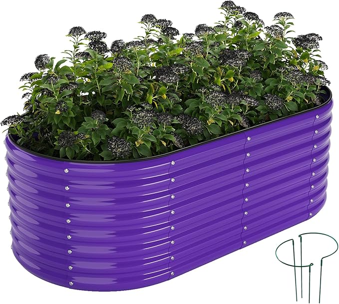 Galvanized Metal Planter Raised Garden Bed Kit for Gardening Outdoor，6x3x2ft Planter Grow Garden Box Raised Flower Bed，Long Vegetable Clearance Herb Raised Garden Beds for Container Gardening