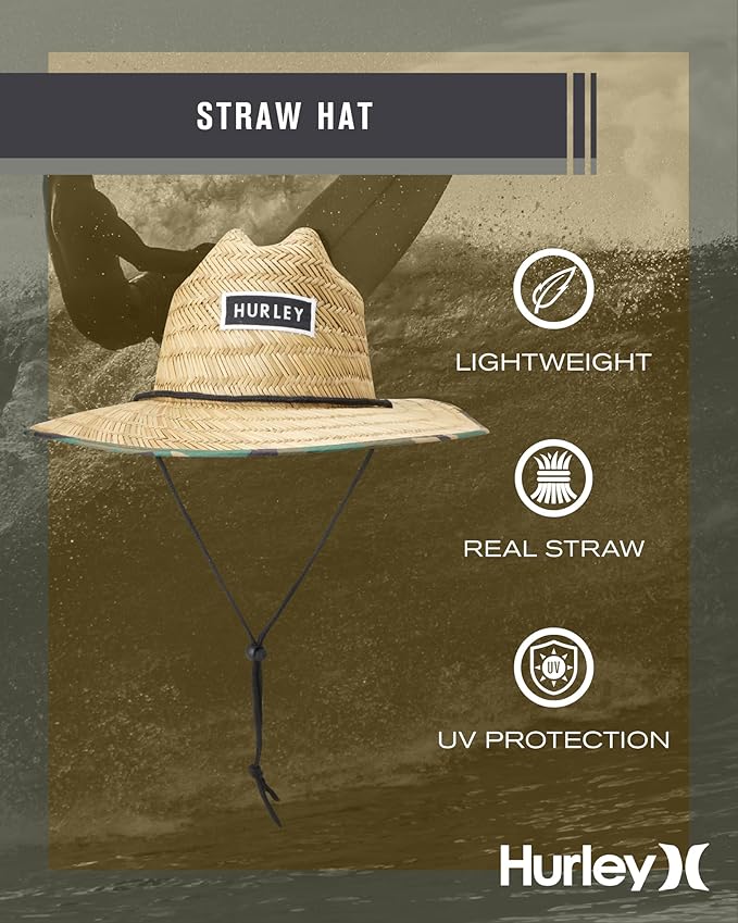 Hurley Men's Straw Hat - Bayside Lifeguard Straw Sun Hat