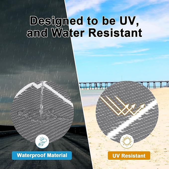 HEBE Outdoor Rug Waterproof 9x12, Reversible Plastic Straw Rug RV Camping Rug, Indoor Outdoor Patio Mat Clearance, Outside Carpet for Porch,Deck,Camper,Balcony,Backyard,Picnic