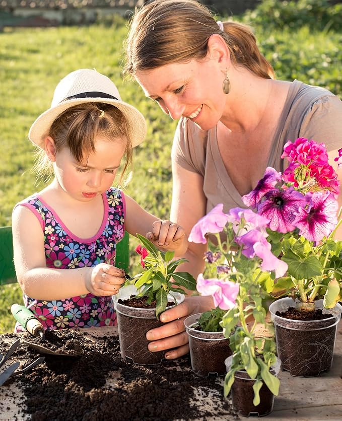 homenote Clear Nursery Pots for Plants,4 Inch Plant Pot for Planting Plastic Seedling with Drainage Holes Seed Starter Flower High Transparency with 20 Labels (30 Pack)