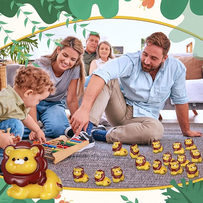 50 Pcs Mini Resin Lion Miniature Lion Figurines Bulk Adorable Garden Accessories for Micro Landscape Ornaments Home Decor Bookcase Living Room Scenes Kit