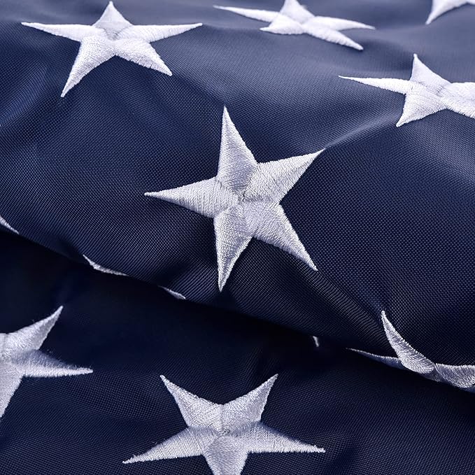 American Flag Pole Sleeve-American Flags for Outside 3x5 (Pole Not Included), Embroidered Stars, Sewn Stripes, UV Protected, American Flag Banner